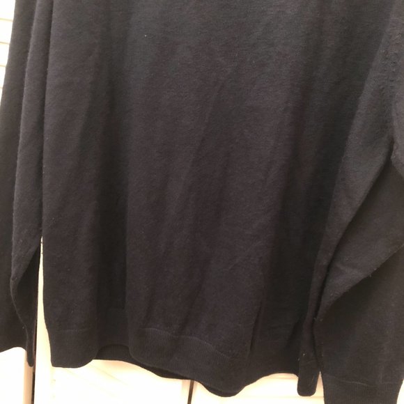 Stile Di Vita Italian Merino crew neck men navy sweater, XXL - Picture 7 of 9